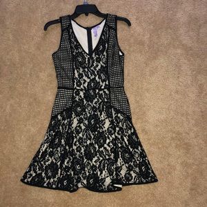 Alya black and nude lace dress